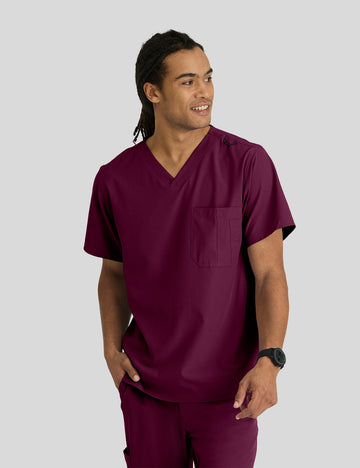 بلوزة سكتشرز جيب واحد ~ One pocket Scrub Top  || WINE SKECHERS