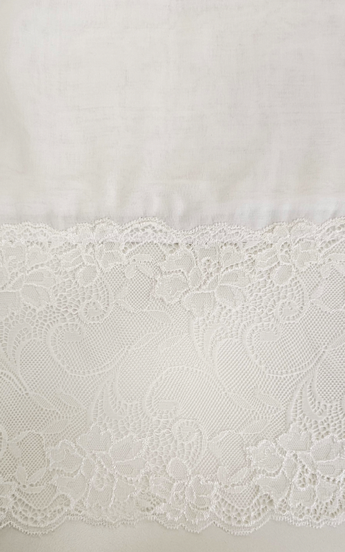 طرحة بوالياباني مع دانتيل~ Japanese Voile Lace Scarf 38 