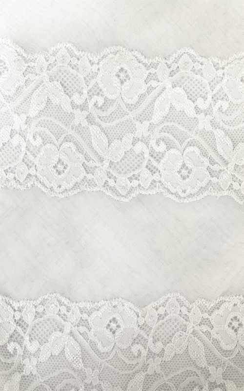 طرحة بوالياباني مع دانتيل~ Japanese Voile Lace Scarf 25 
